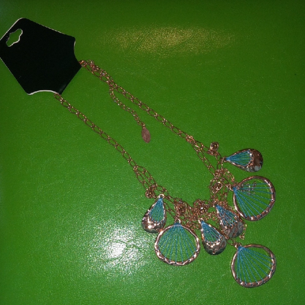 Guess Gold and Blue Necklace